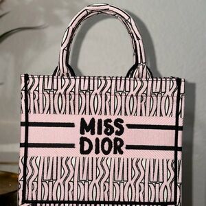 Pastel pink small book tote bag top handle